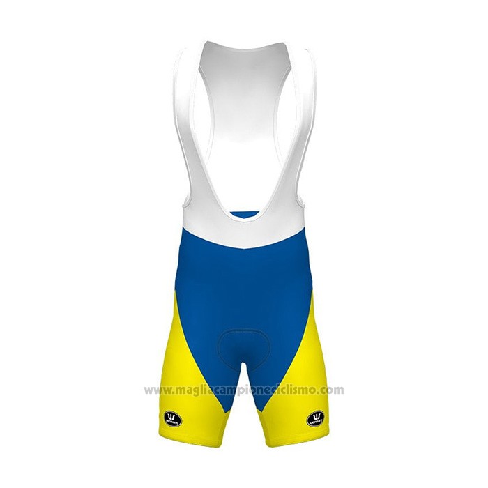 2021 Abbigliamento Ciclismo Sport Vlaanderen-Baloise Blu Bianco Giallo Manica Corta e Salopette